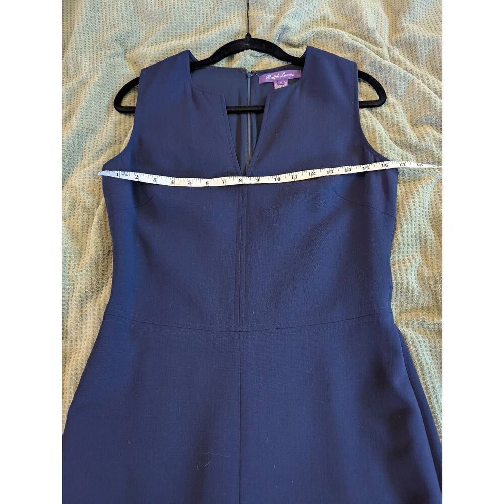 Ralph Lauren Women's Size 8 Purple Label Wool Blend Blue Romper Pants - Picture 4 of 7
